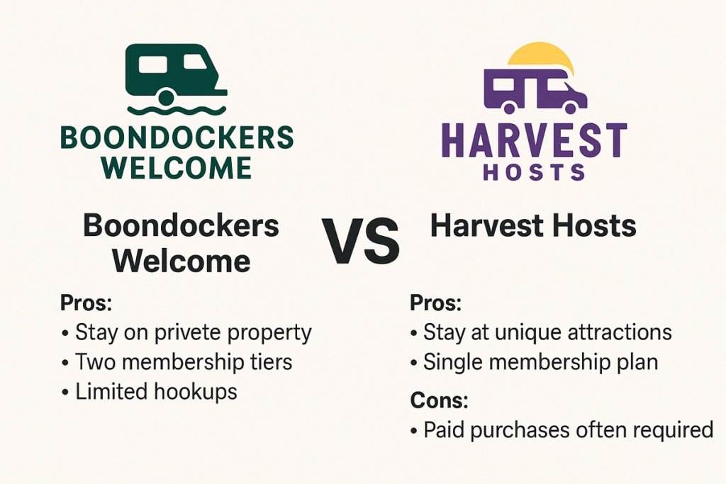 Boondockers Welcome vs. Harvest Hosts